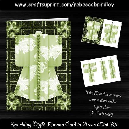 Sparkling Night Kimono Card in Green Mini Kit