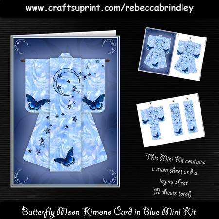 Butterfly Moon Kimono Card in Blue Mini Kit
