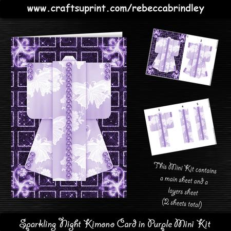 Sparkling Night Kimono Card in Purple Mini Kit