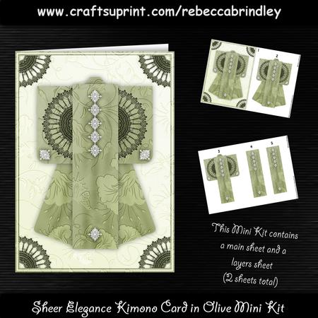 Sheer Elegance Kimono Card in Olive Mini Kit