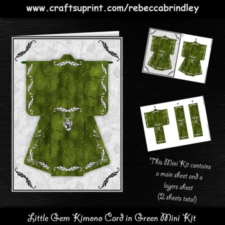 Little Gem Kimono Card in Green Mini Kit