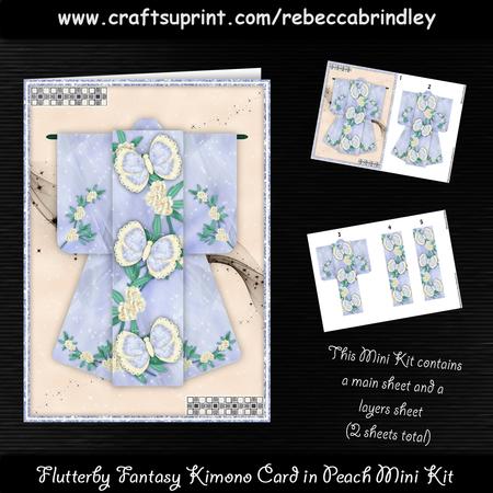 Flutterby Fantasy Kimono Card in Peach Mini Kit