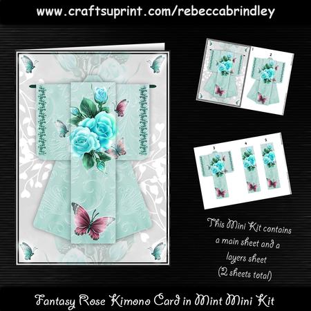 Fantasy Rose Kimono Card in Mint Mini Kit