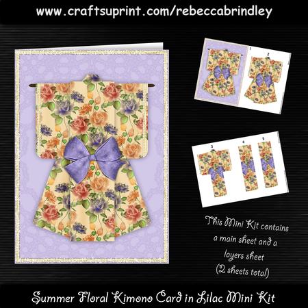 Summer Floral Kimono Card in Lilac Mini Kit