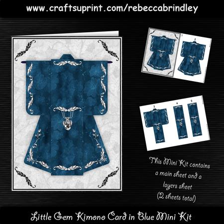 Little Gem Kimono Card in Blue Mini Kit