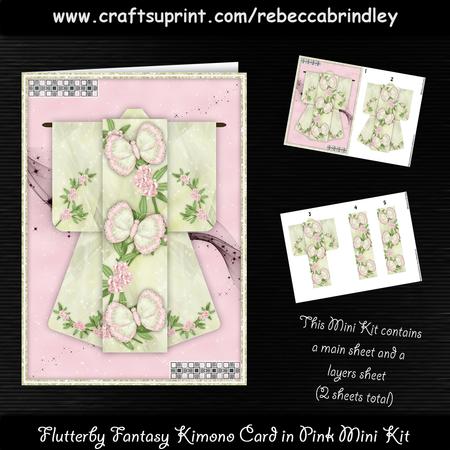 Flutterby Fantasy Kimono Card in Pink Mini Kit