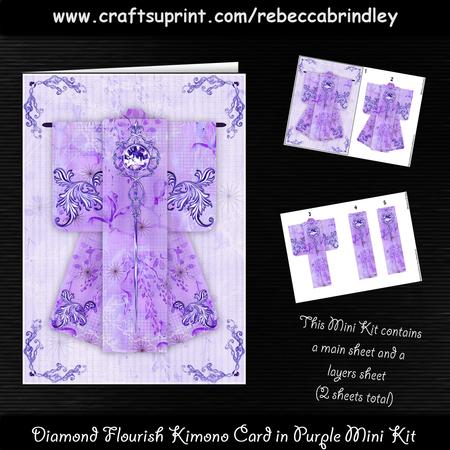 Diamond Flourish Kimono Card in Purple Mini Kit