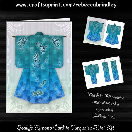 Sealife Kimono Card in Turquoise Mini Kit