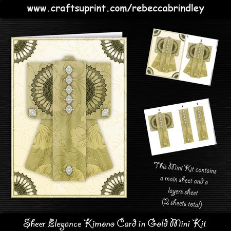 Sheer Elegance Kimono Card in Gold Mini Kit