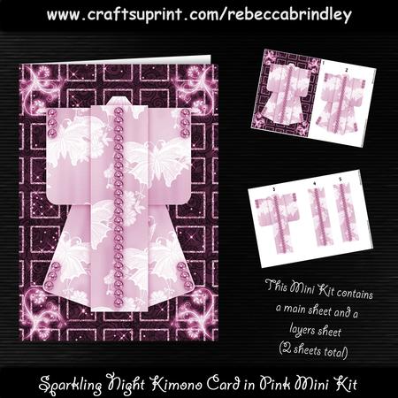 Sparkling Night Kimono Card in Pink Mini Kit