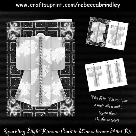 Sparkling Night Kimono Card in Monochrome Mini Kit