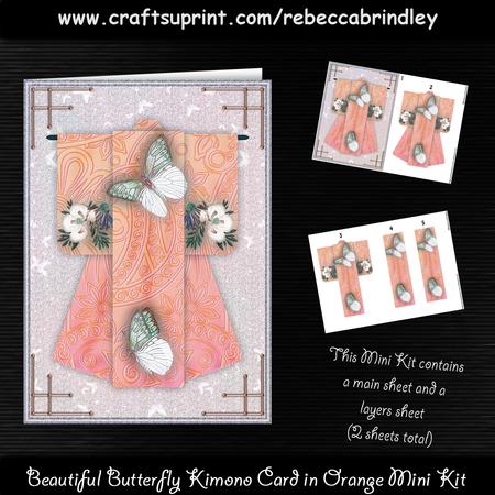 Beautiful Butterfly Kimono Card in Orange Mini Kit