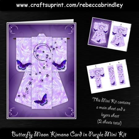 Butterfly Moon Kimono Card in Purple Mini Kit