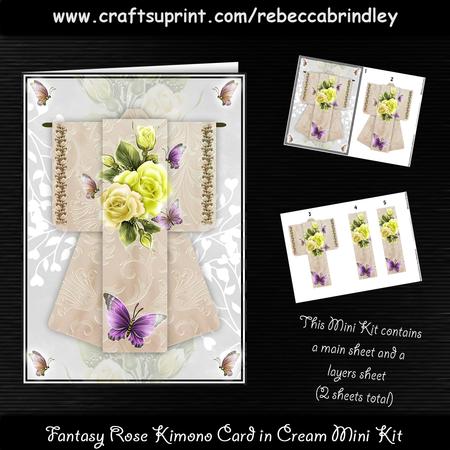 Fantasy Rose Kimono Card in Cream Mini Kit