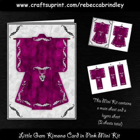 Little Gem Kimono Card in Pink Mini Kit