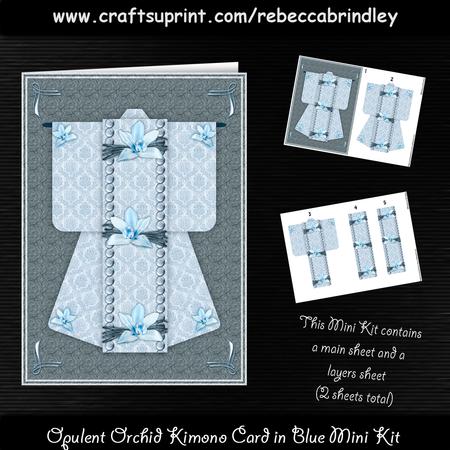 Opulent Orchid Kimono Card in Blue Mini Kit