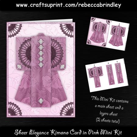 Sheer Elegance Kimono Card in Pink Mini Kit