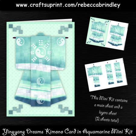 Yingyang Dreams Kimono Card in Aquamarine Mini Kit
