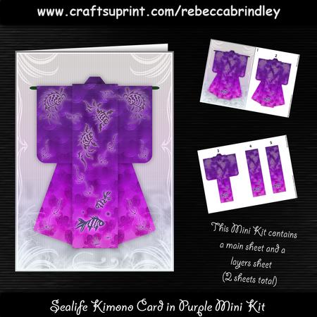 Sealife Kimono Card in Purple Mini Kit