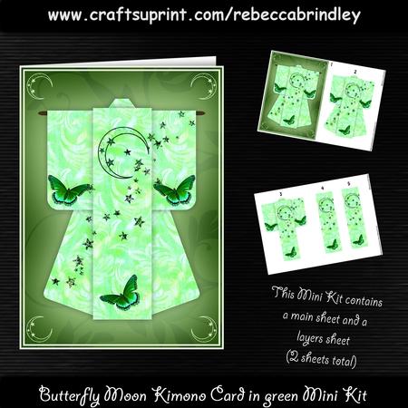Butterfly Moon Kimono Card in Green Mini Kit