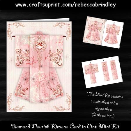 Diamond Flourish Kimono Card in Pink Mini Kit