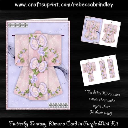 Flutterby Fantasy Kimono Card in Purple Mini Kit