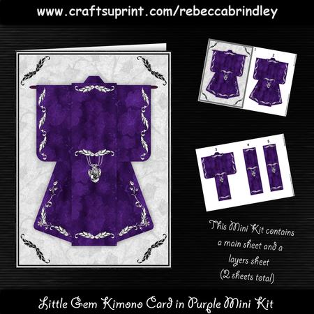 Little Gem Kimono Card in Purple Mini Kit