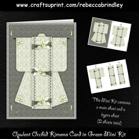Opulent Orchid Kimono Card in Green Mini Kit