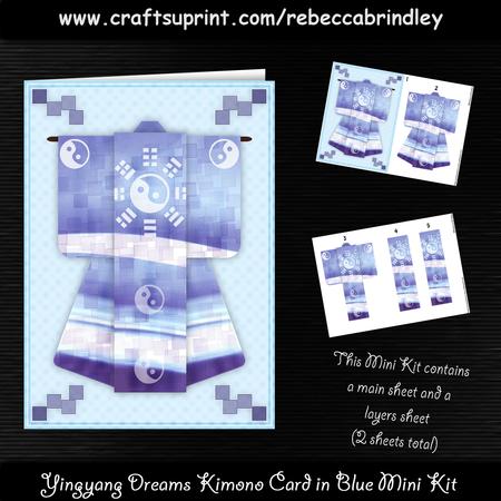 Yingyang Dreams Kimono Card in Blue Mini Kit