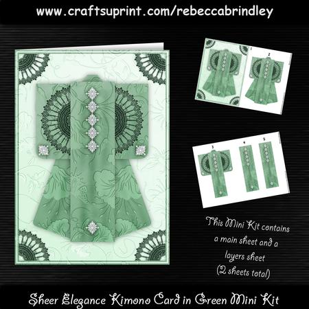 Sheer Elegance Kimono Card in Green Mini Kit