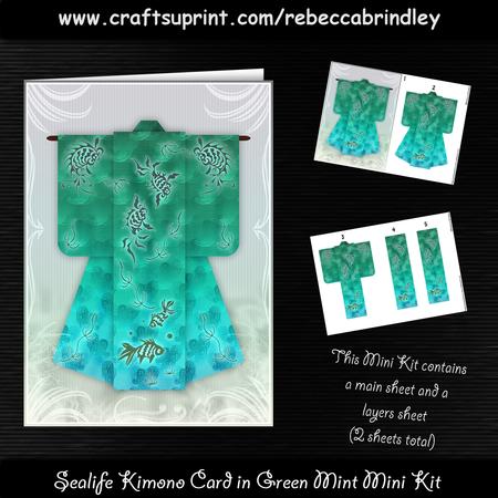 Sealife Kimono Card in Green Mint Mini Kit