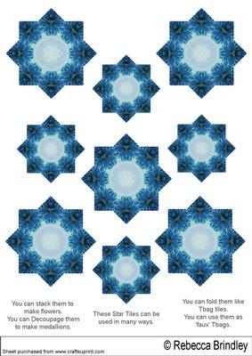 Blue Begonia Star Tiles