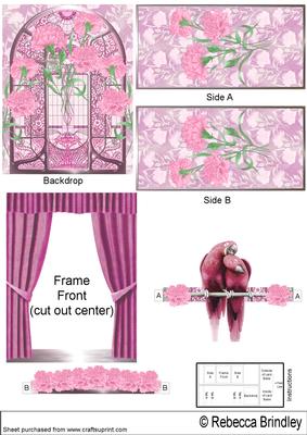 Pink Love Birds Theatre Card