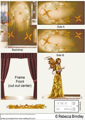 Golden Fantasy Fae Theatre Card