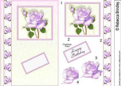 Birthday Rose Quick Card in Lilac