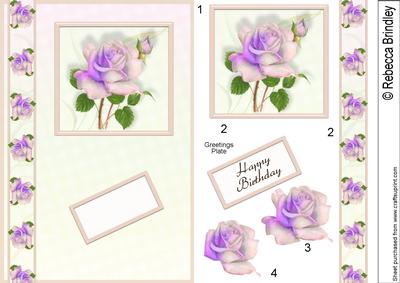 Birthday Rose Quick Card in Peach and Pink