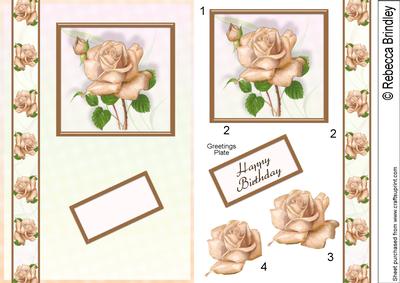 Birthday Rose Quick Card in Honey
