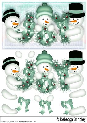 Christmas Joy Decoupage in Green