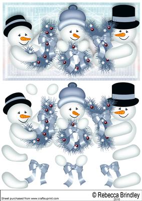 Christmas Joy Decoupage in Blue