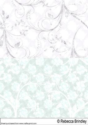 Lilac and Turquoise Rose Toppers Backing Sheet