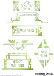 Art Deco Greeting Plates in Olive