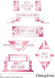 Art Deco Greeting Plates in Pink