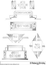 Art Deco Greeting Plates in Silver