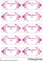 Labels Saying Handmade by in Pink