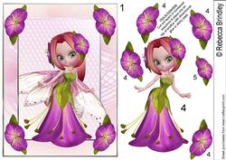 Flower Fae Fuschia Decoupage 1 of 2