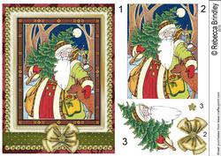 Vintage Santa of the Forest Decoupage