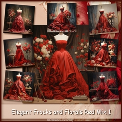 Elegant Frocks and Florals Red Mix 1