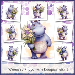 Whimsey Hippo with Bouquet Mix 1