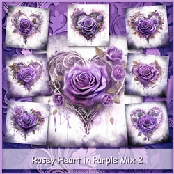 Rosey Heart in Purple Mix 2