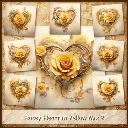 Rosey Heart in Yellow Mix 2